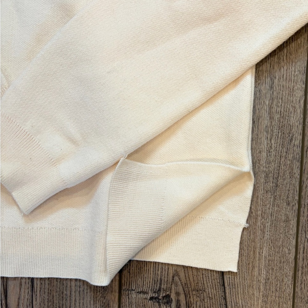 By Design Cream Mock Neck Knit Sweater | Size S | Small Flaw - Picture 7 of 9